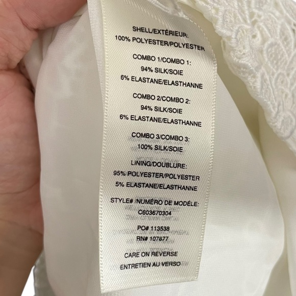 Alice + Olivia Irene Lace Dress XS Silk White Floral Guipure Collared Sleeveless - Picture 4 of 11